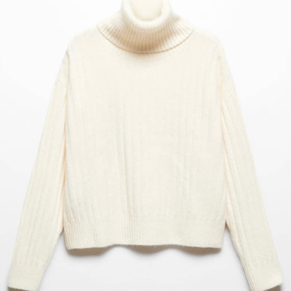 Mango Ecru Turtleneck Sweater NWT